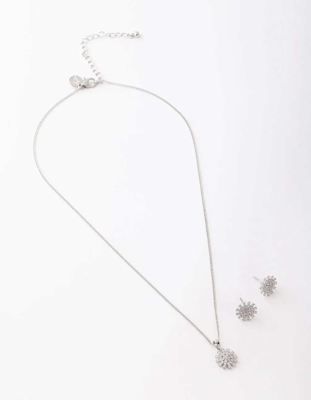 Flower Diamante Necklace & Earring Set