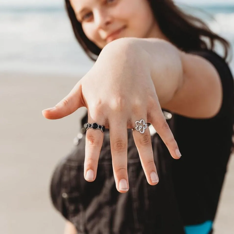 Flower power adjustable ring