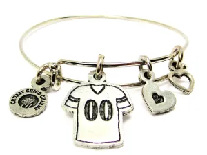 Football Jersey Choose Your Number Adjustable Wire Bangle Bracelet