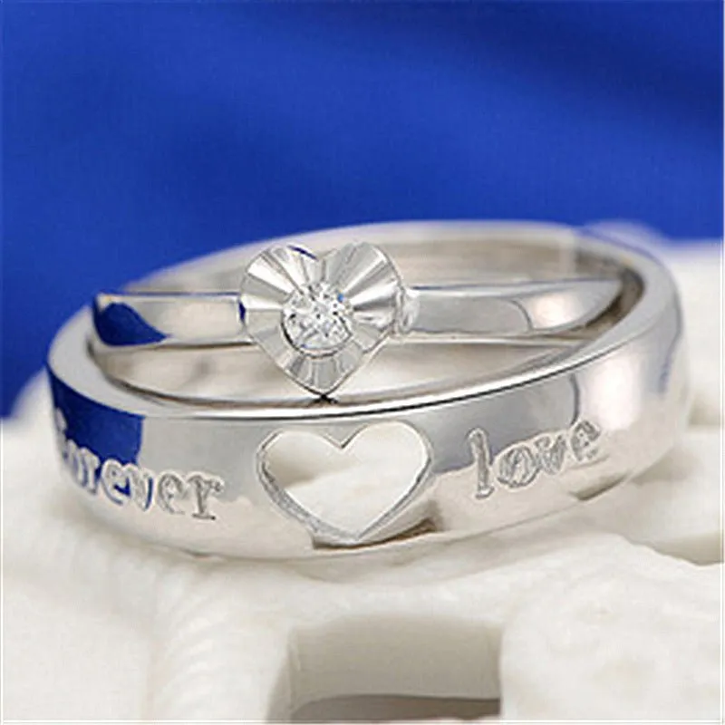 Forever Love - Matching Heart Couple Rings