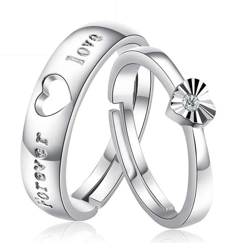 Forever Love - Matching Heart Couple Rings