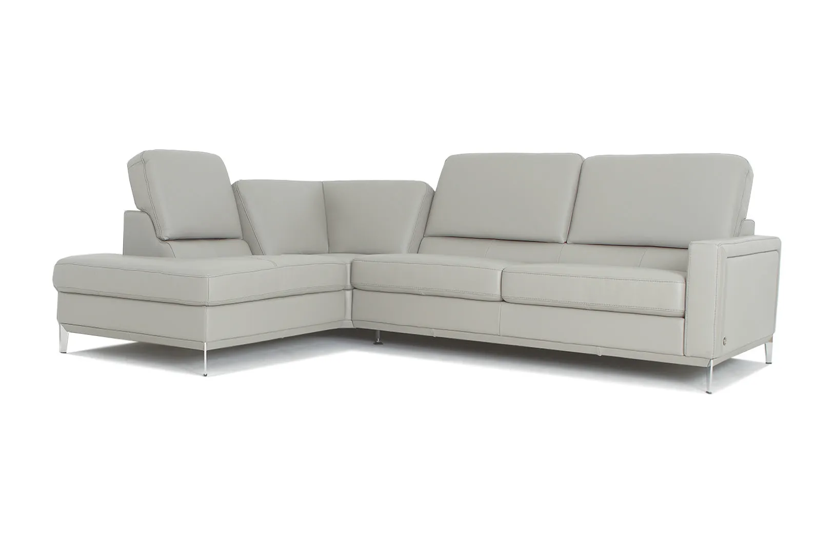 Frankfurt Light Gray Leather Sectional (Mini)