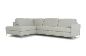 Frankfurt Light Gray Leather Sectional (Mini)