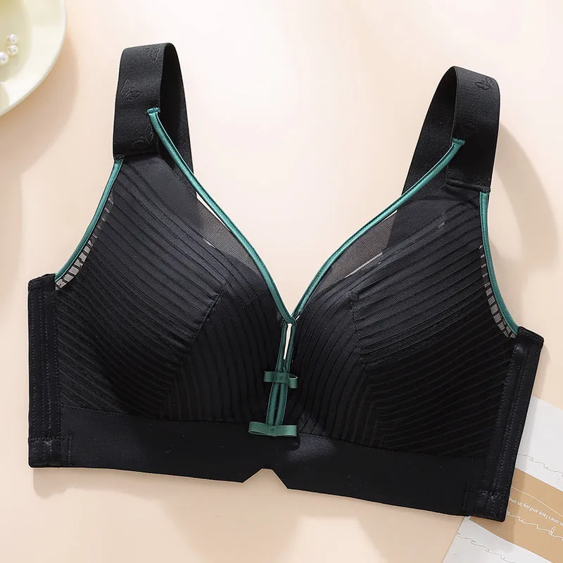 Full cup seamless side-gathering large size underwear Guangdong Shantou large chest small adjustment anti-sagging bra