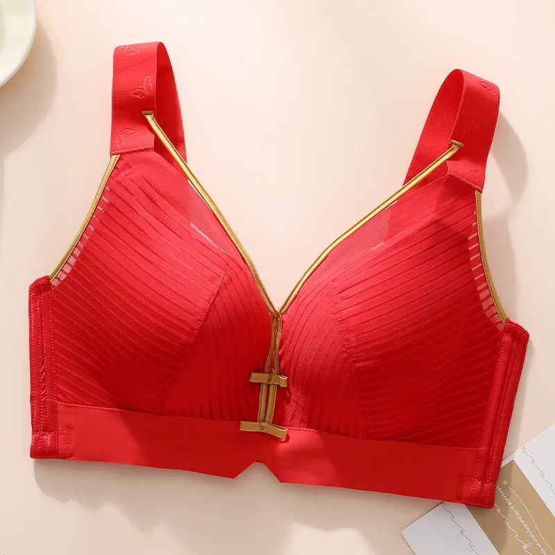 Full cup seamless side-gathering large size underwear Guangdong Shantou large chest small adjustment anti-sagging bra