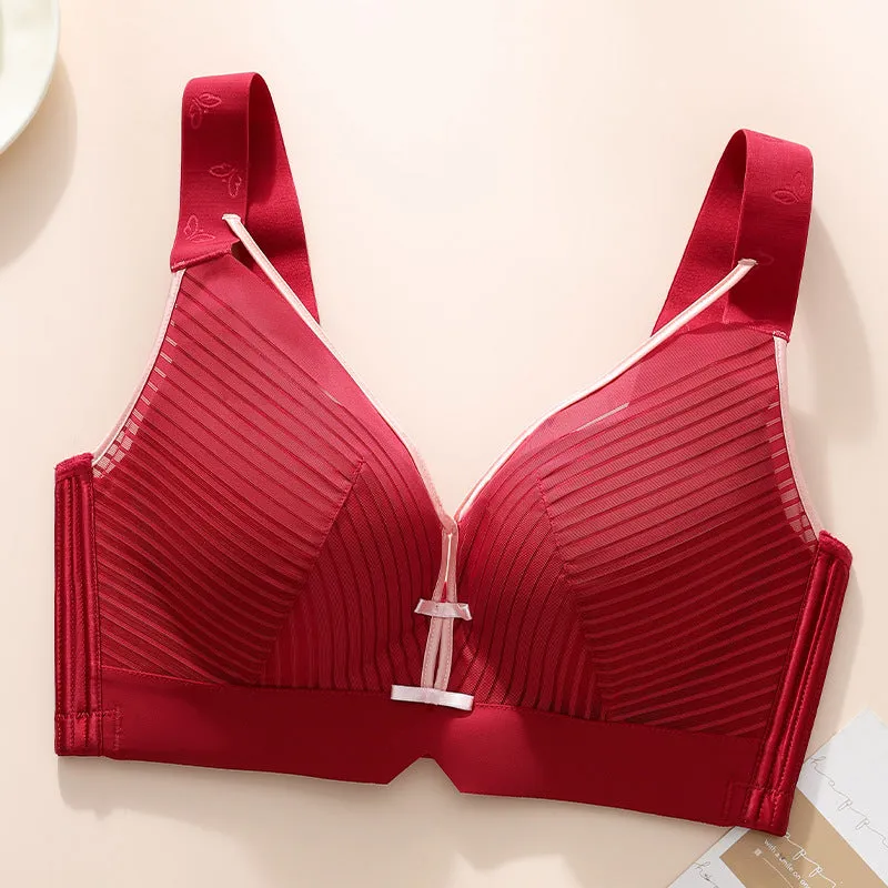 Full cup seamless side-gathering large size underwear Guangdong Shantou large chest small adjustment anti-sagging bra