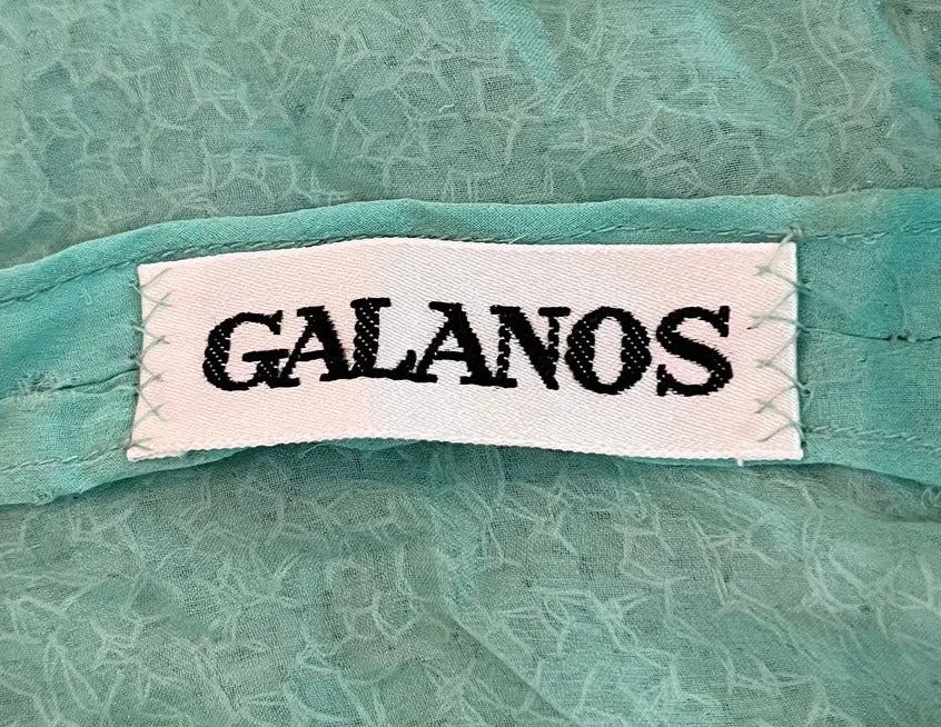 Galanos 80s Heavily Embellished Seafoam Green Gown