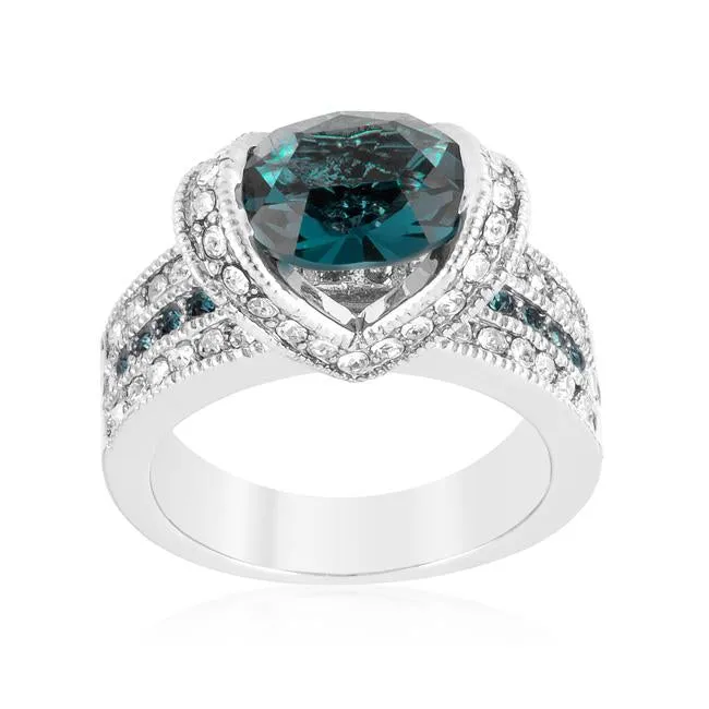 Garett Vintage Deep Blue Oval Ring | 2.8ct