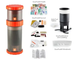 GearPods Backcountry Modular Survival Kit System - Orange