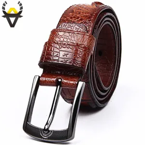 Genuine leather belt for men Wide Luxury Designe crocodile