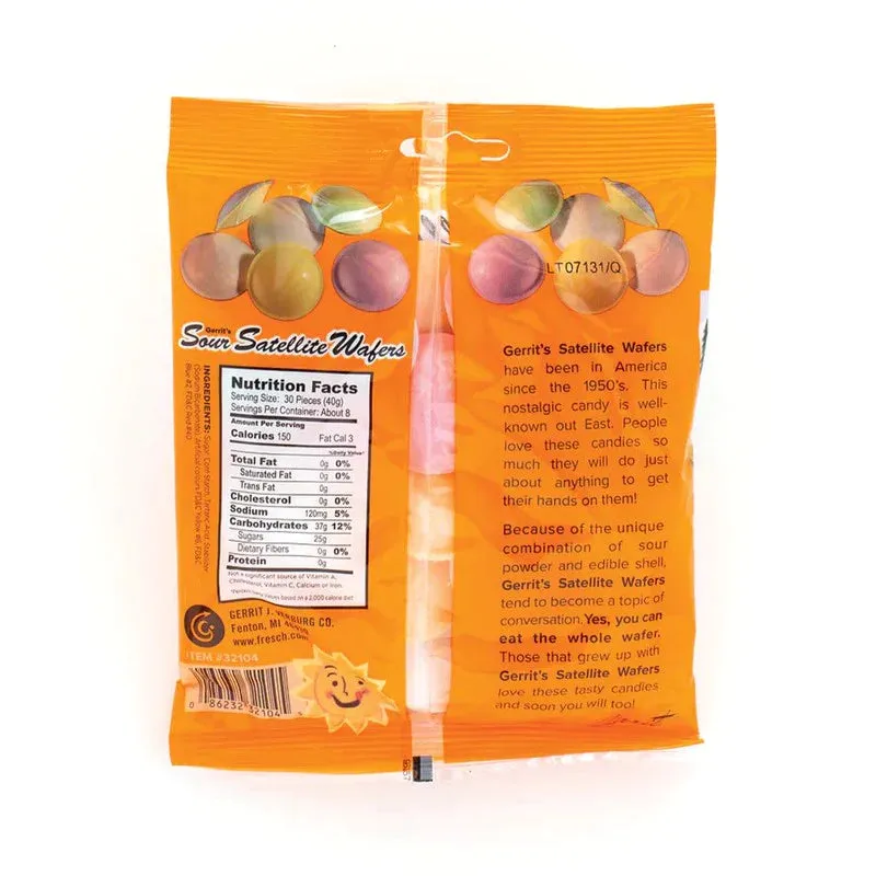 Gerrit's Sour Satellite Wafer, 28pc Bag - 1.23oz