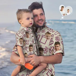 Gift For Dad Custom Face Hawaiian Shirt Matching