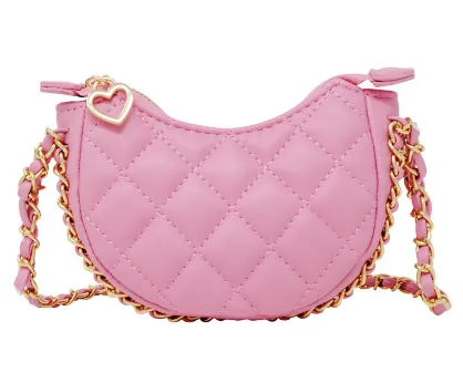 Girls Tiny Quilted Chain Wrapped Hobo Bag - Zomi Gems