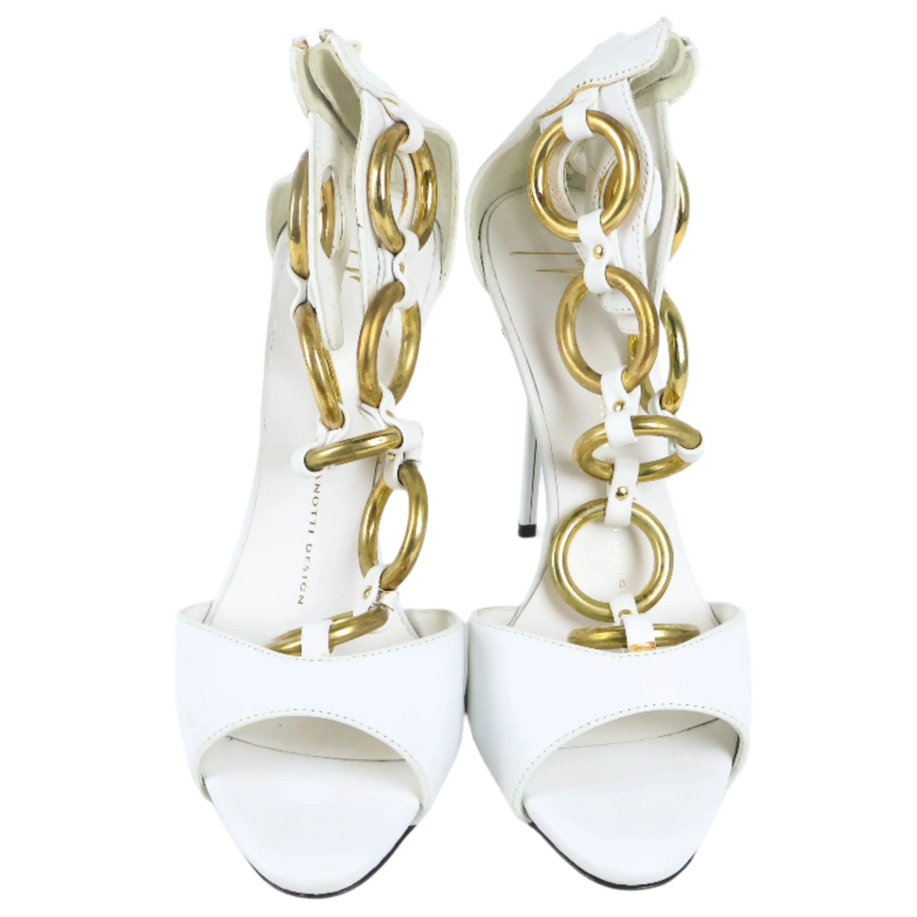 Giuseppe Zanotti Chain-Link Leather Sandals White