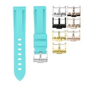 Glacier Blue - Rubber Watch Strap For Longines Elegant Collection