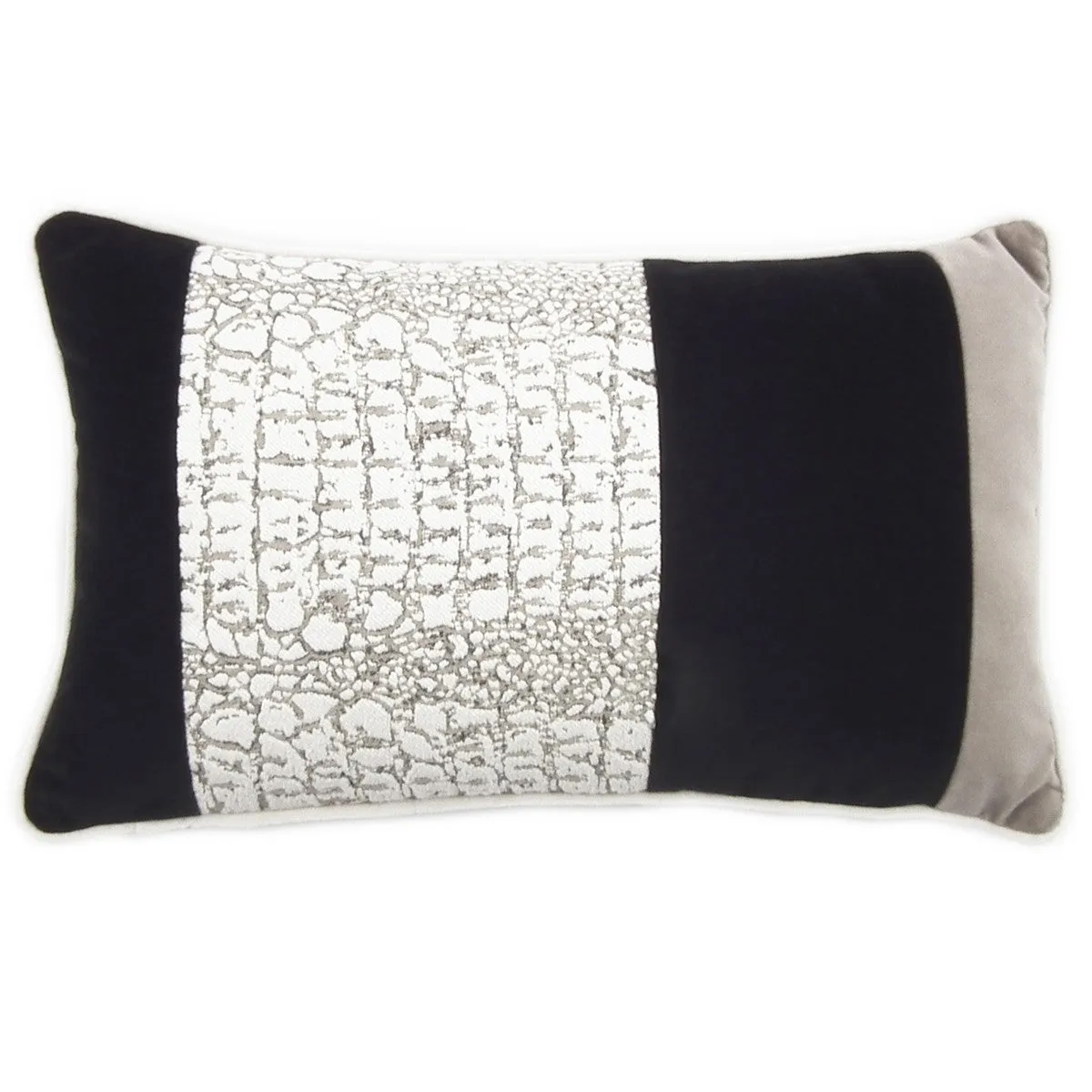 GLAMOROUS GREY BANDE' CUSHION 28x48