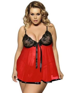 Glamorous Red and Black Rhinestone Lingerie