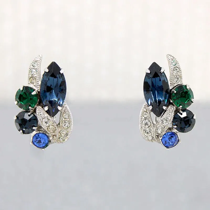 Glamorous Rhinestone & Crystal Earrings by Eisenberg