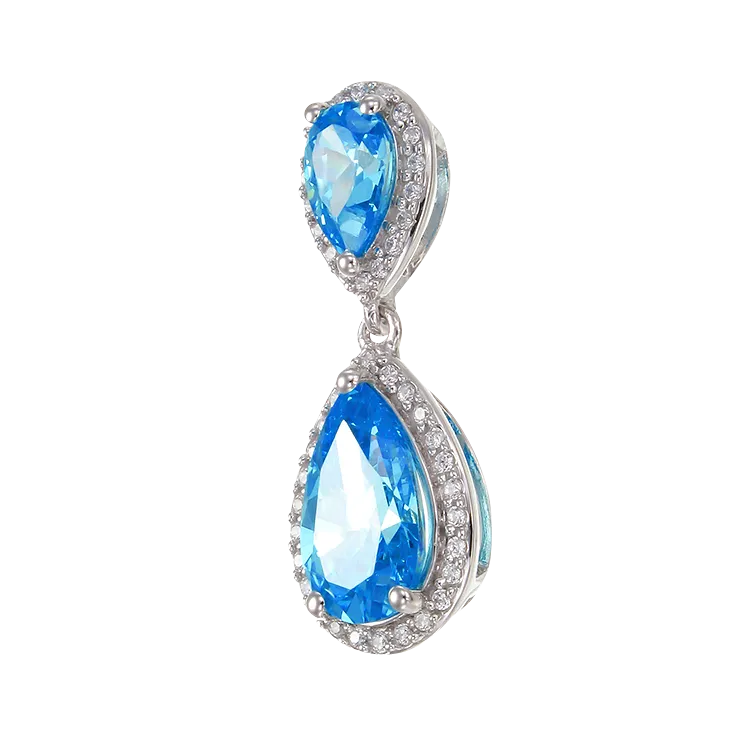 Glamorous Teardrop Blue Pendant