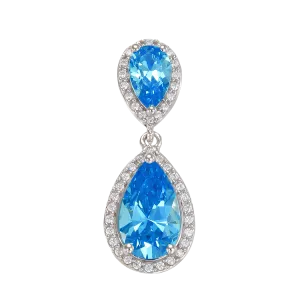 Glamorous Teardrop Blue Pendant