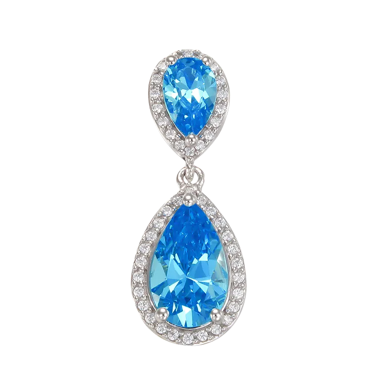 Glamorous Teardrop Blue Pendant