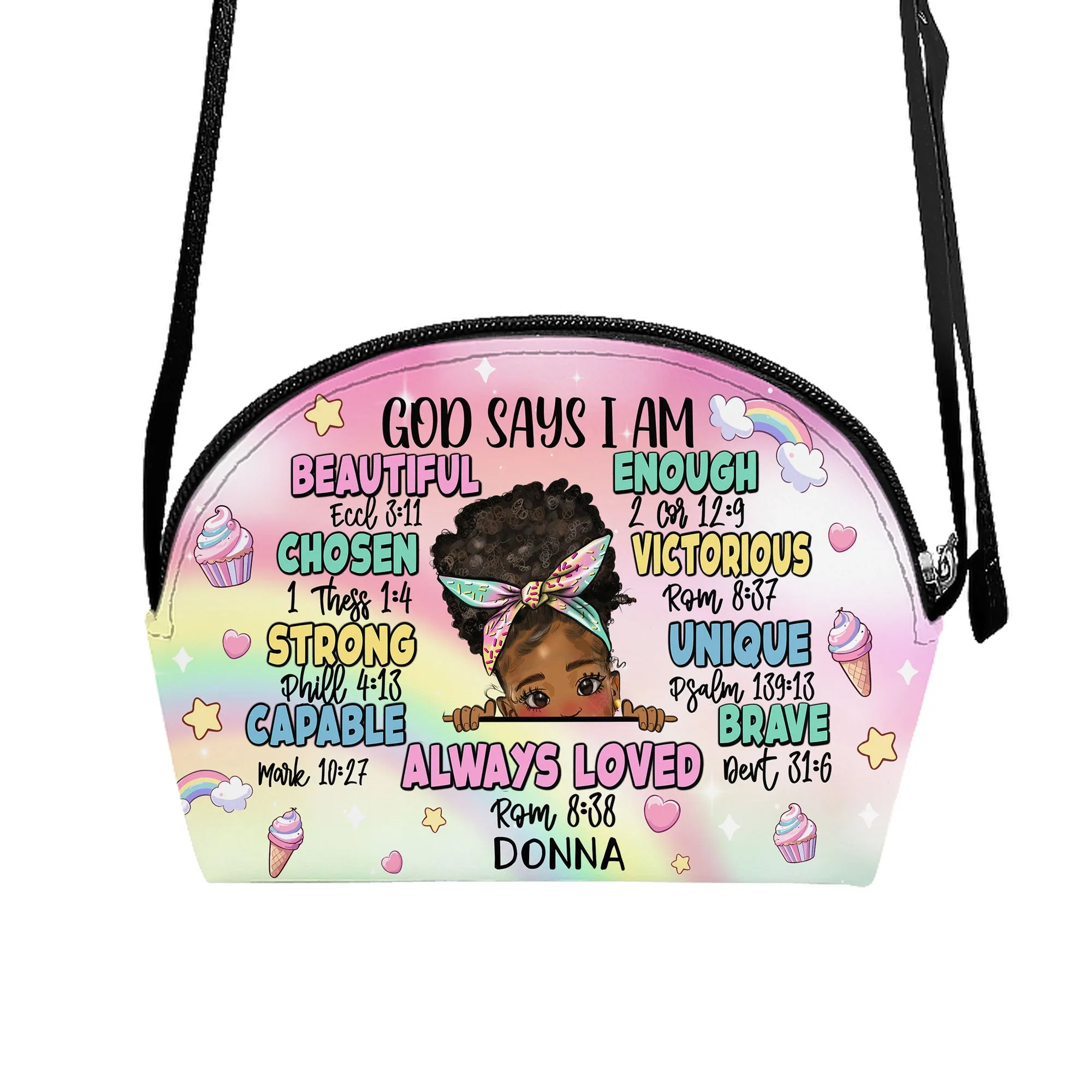 God Says I Am - Personalized Kid Shell Purse SBCHSBLN1216L