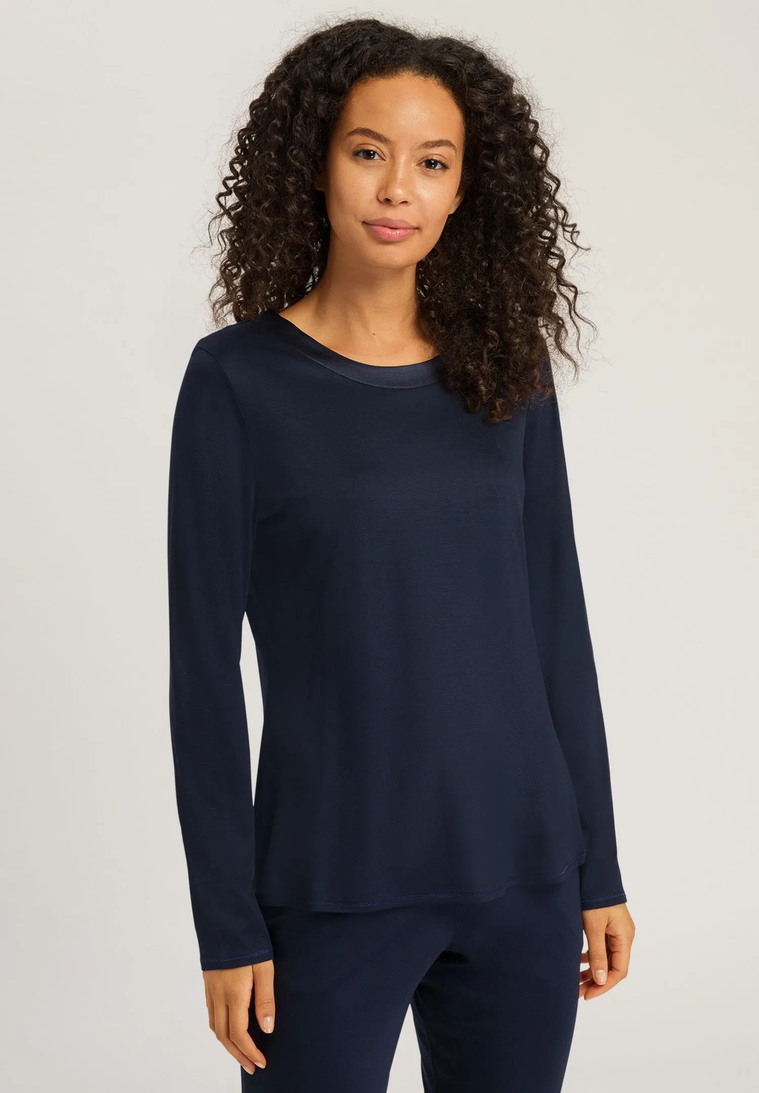 Grand Central Silk Trim Relaxed Top | Deep Navy 77381-1610