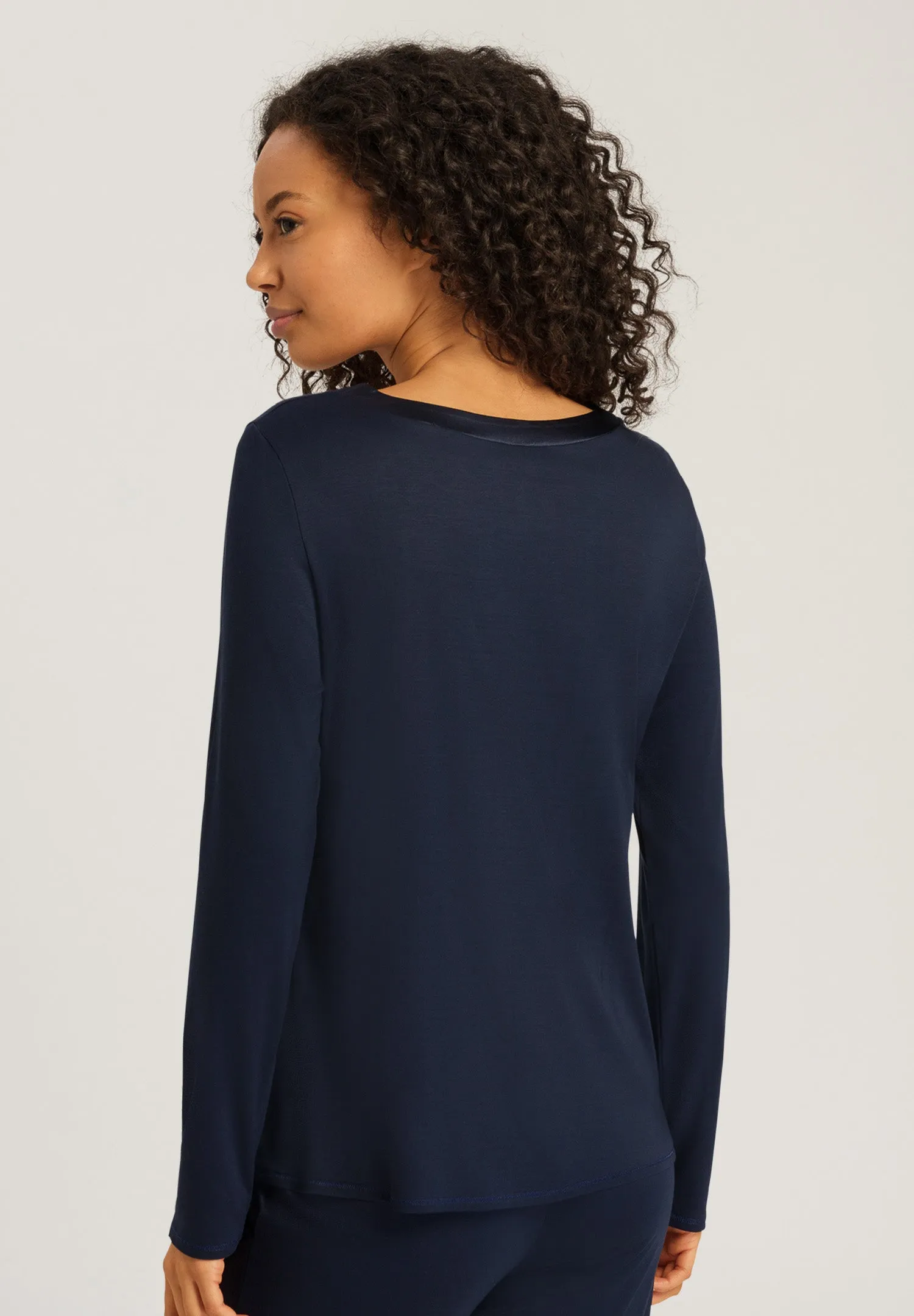 Grand Central Silk Trim Relaxed Top | Deep Navy 77381-1610