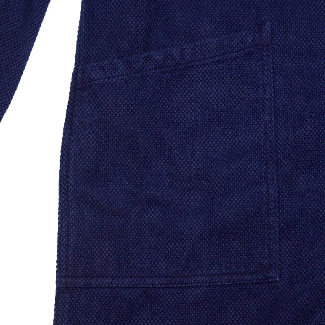 Hand dyed indigo "sashiko" shop coat