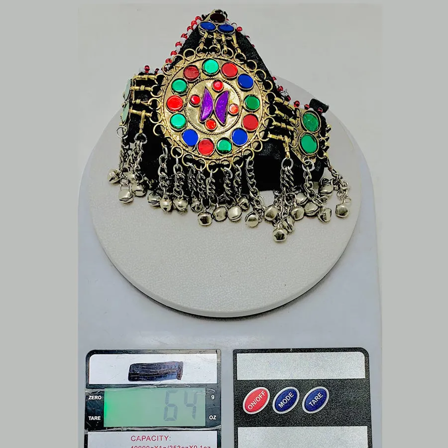 Handmade Matha Patti With Multicolor Glass Stone Hairpiece