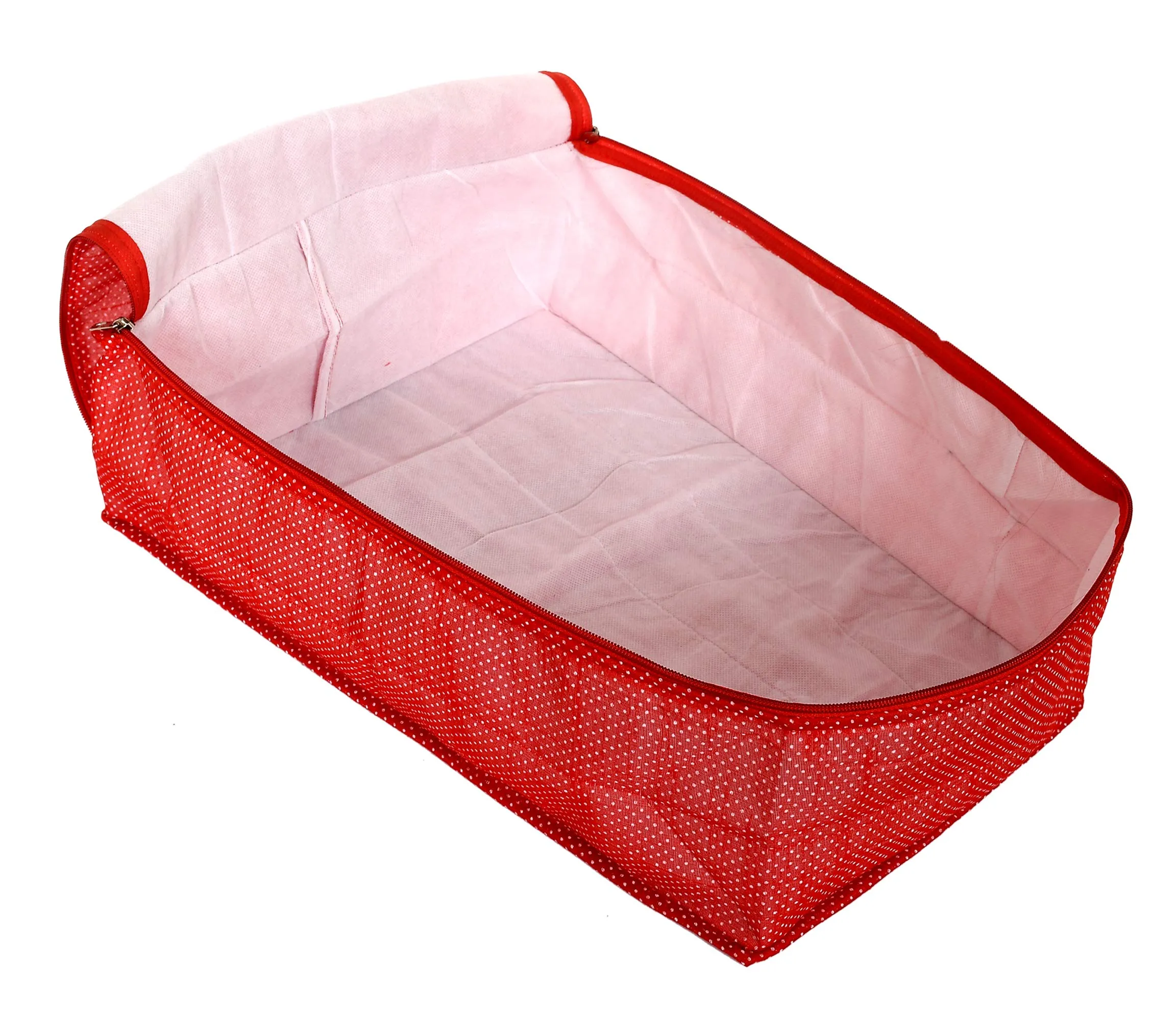 Heart Home Dot Printed Petticoat Cover Bag/Wardrobe Organiser/Storage Bag/Bags for Cloths (Red)