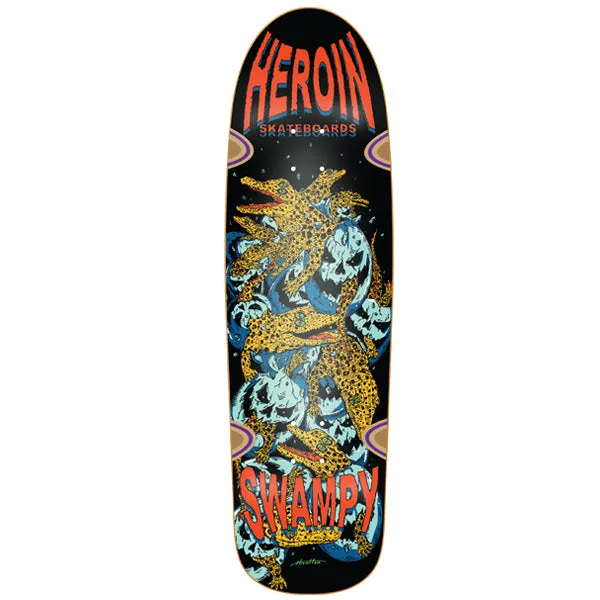 Heroin Skateboards Swampy x Hirotton Gators Skateboard Deck 9.125  (Deer Man Shape)