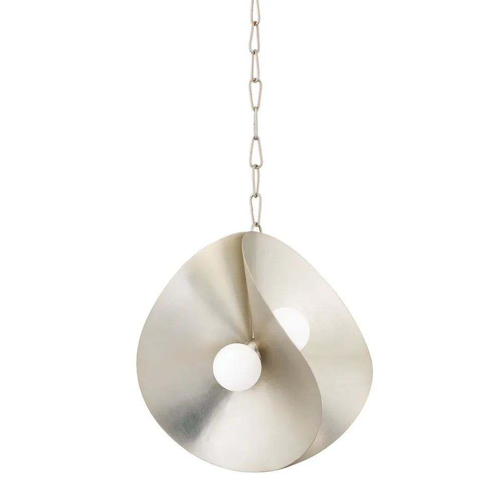 Hudson Valley Lighting Peony Pendant Light – Silver Leaf