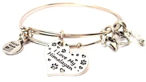 I Love My Himalayan Heart Expandable Bangle Bracelet Set