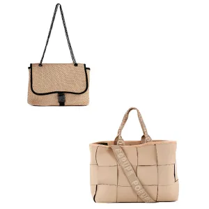 ICON TOTE   FLAP CROSSBODY - TAN