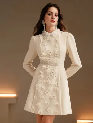 Isabella Lace High-End Embroidery Pearl Design Dress