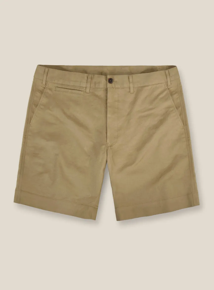 Italian Khaki Cotton Stretch Shorts