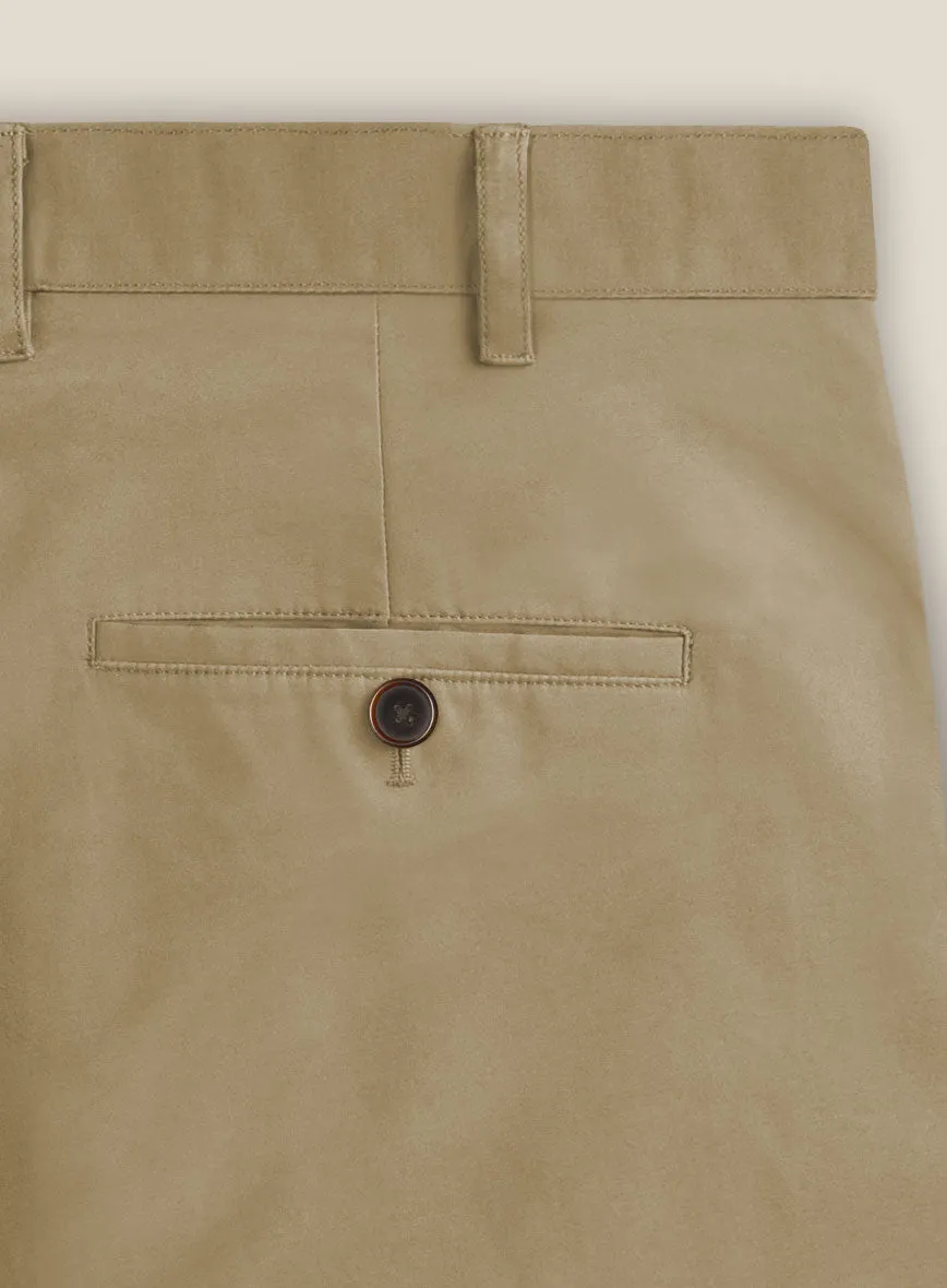 Italian Khaki Cotton Stretch Shorts