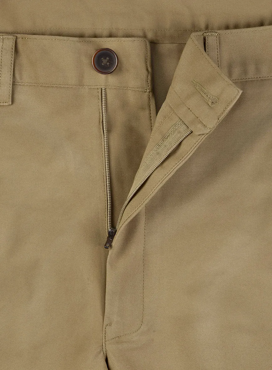 Italian Khaki Cotton Stretch Shorts