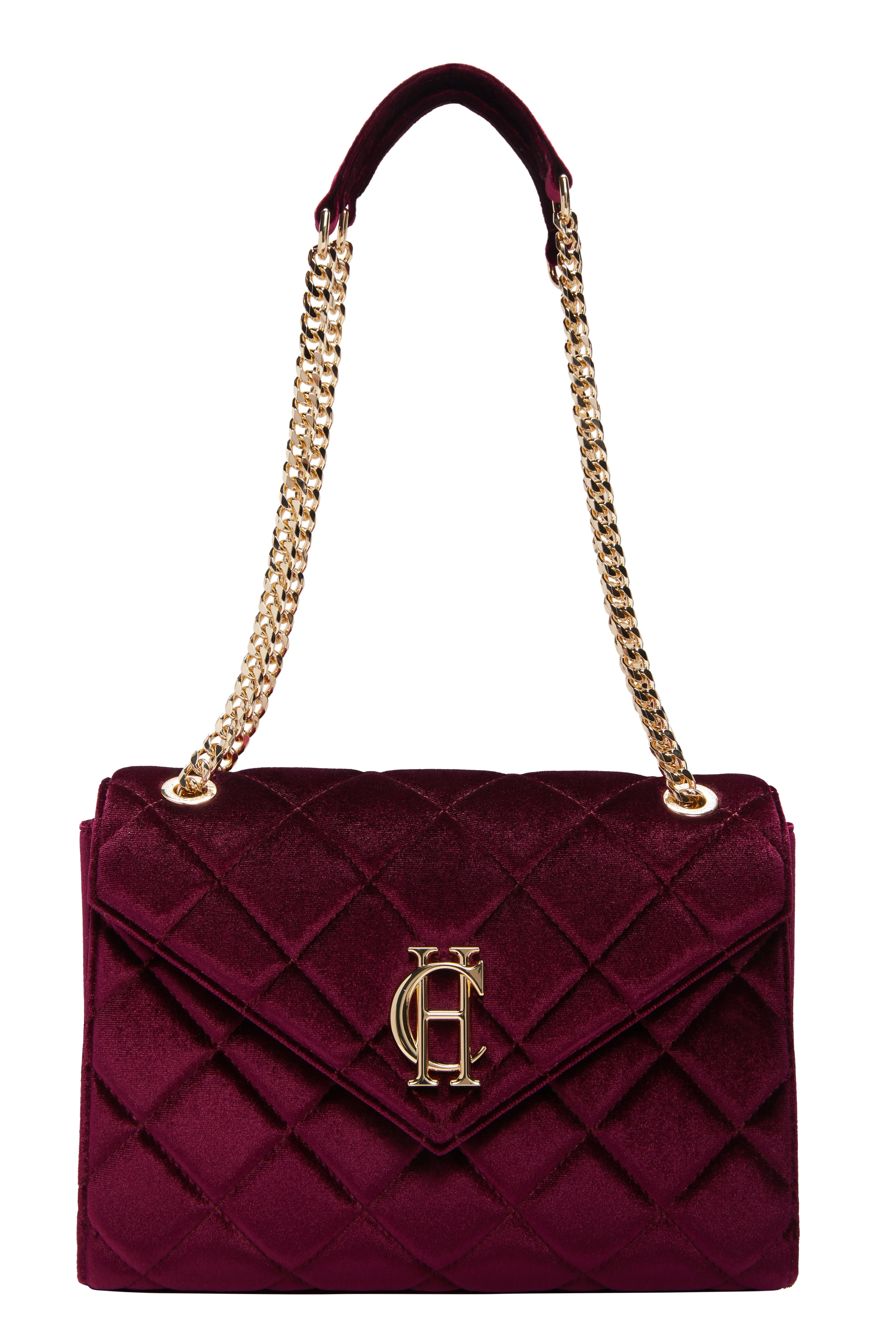 Knightsbridge Shoulder Bag (Merlot Velvet)