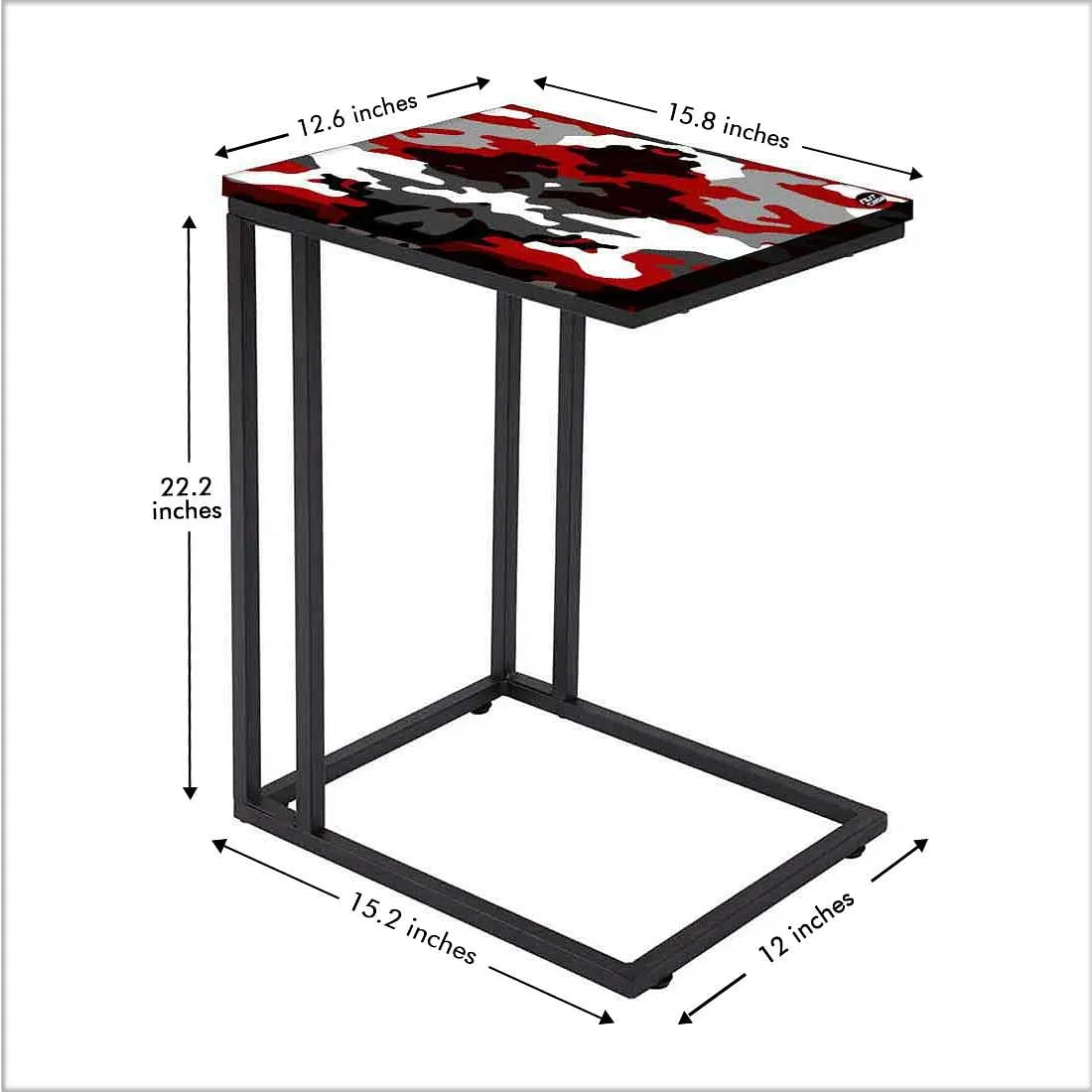 Latest C Shaped Sofa Table - Red Black Army Camouflage