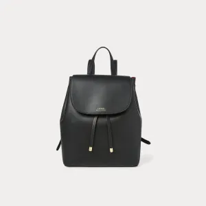 Lauren Ralph Lauren Drawstring Leather Backpack in Black