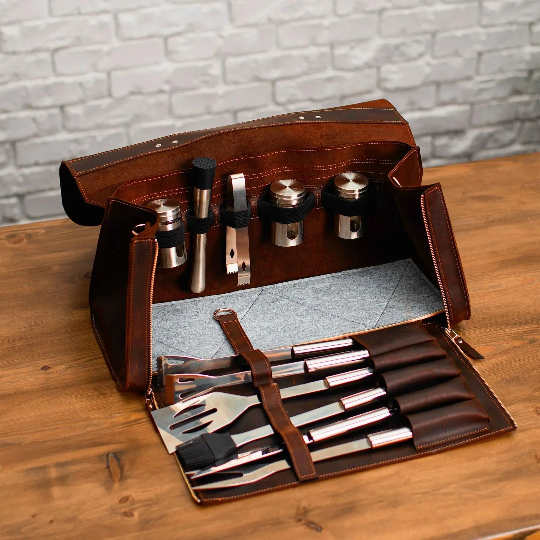 Leather BBQ Tool Bag