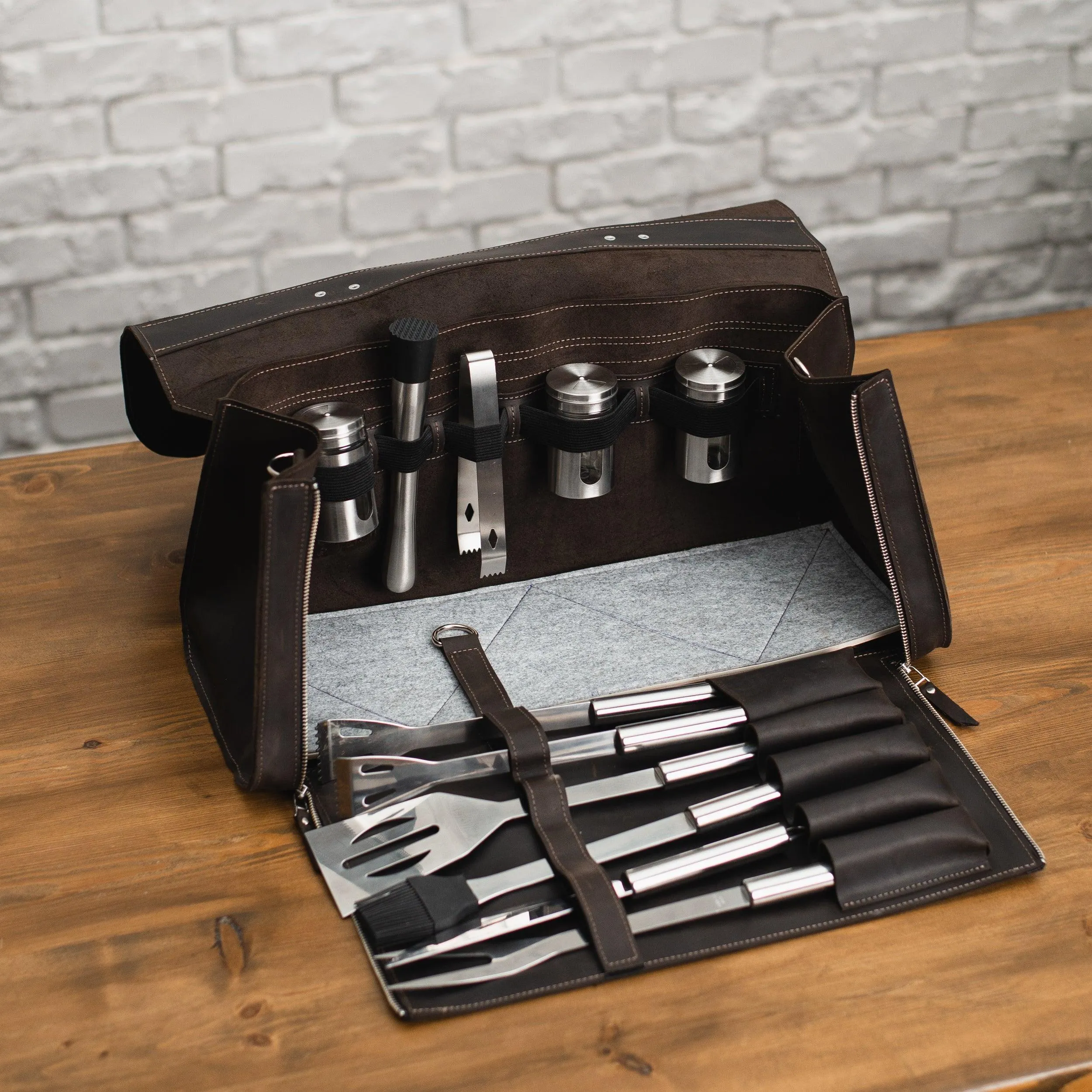 Leather BBQ Tool Bag