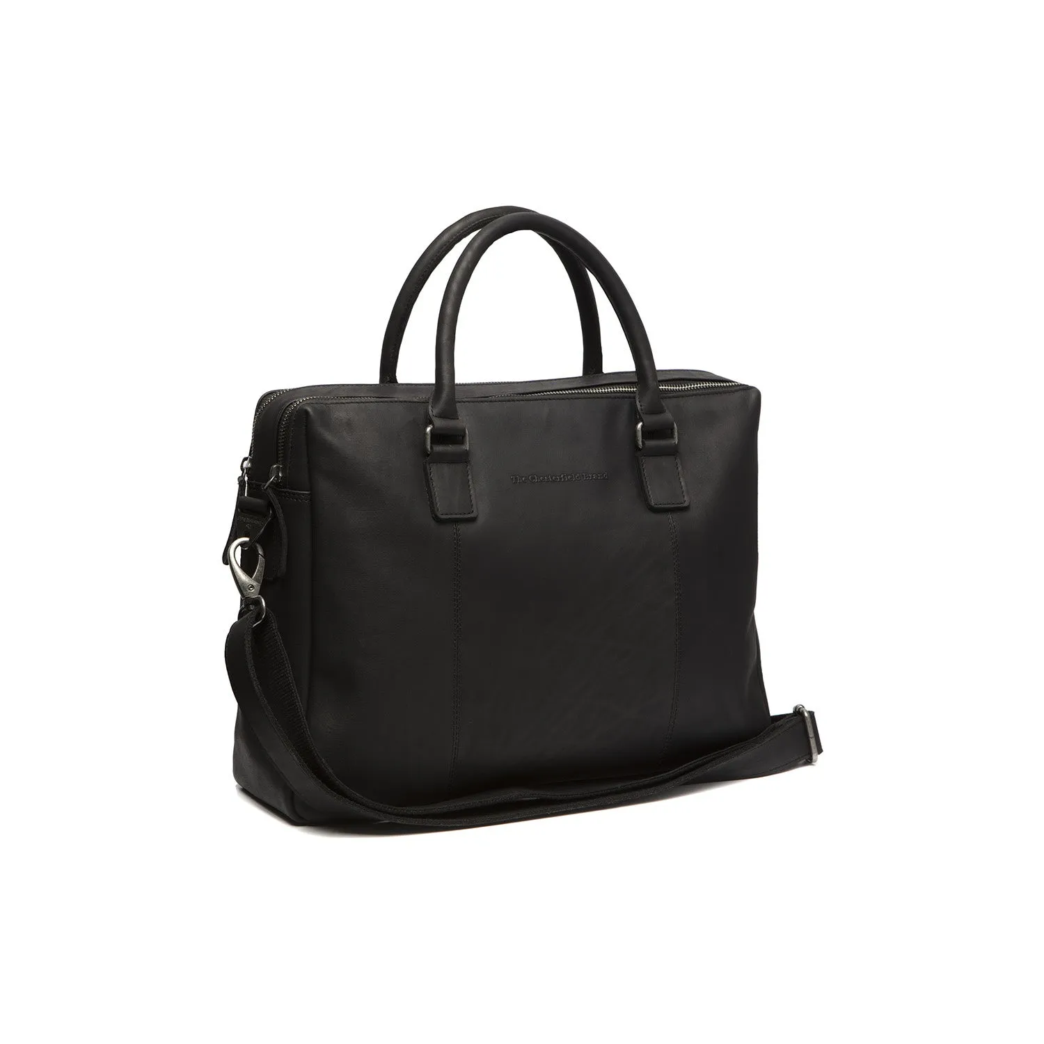 Leather Laptop Bag Black Salvador