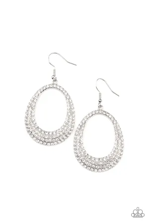 Life GLOWS On - White Earrings - Paparazzi Accessories