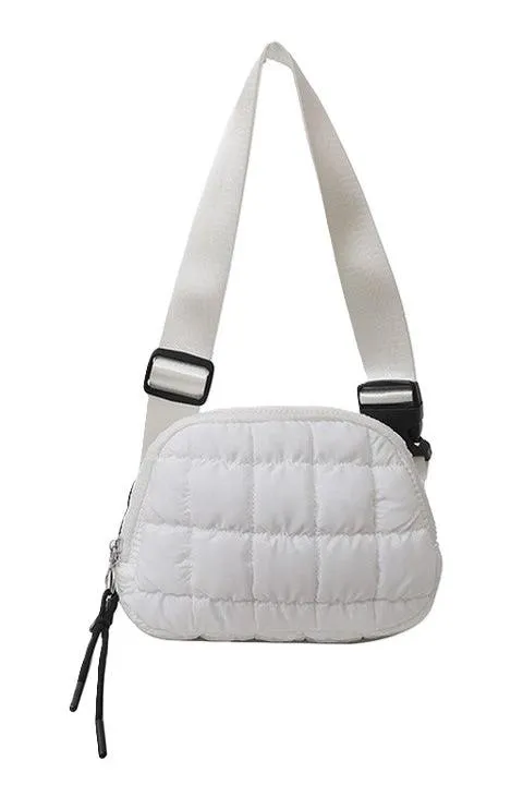 Little Trendy - White Quilted Belt Bag