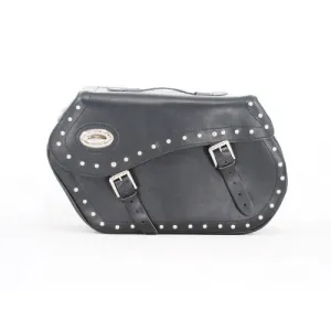 Longride Studded Leather Saddlebags Black - 43 Liters