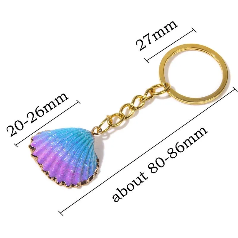 Marine Style Shell Shell Metal Unisex Bag Pendant Keychain