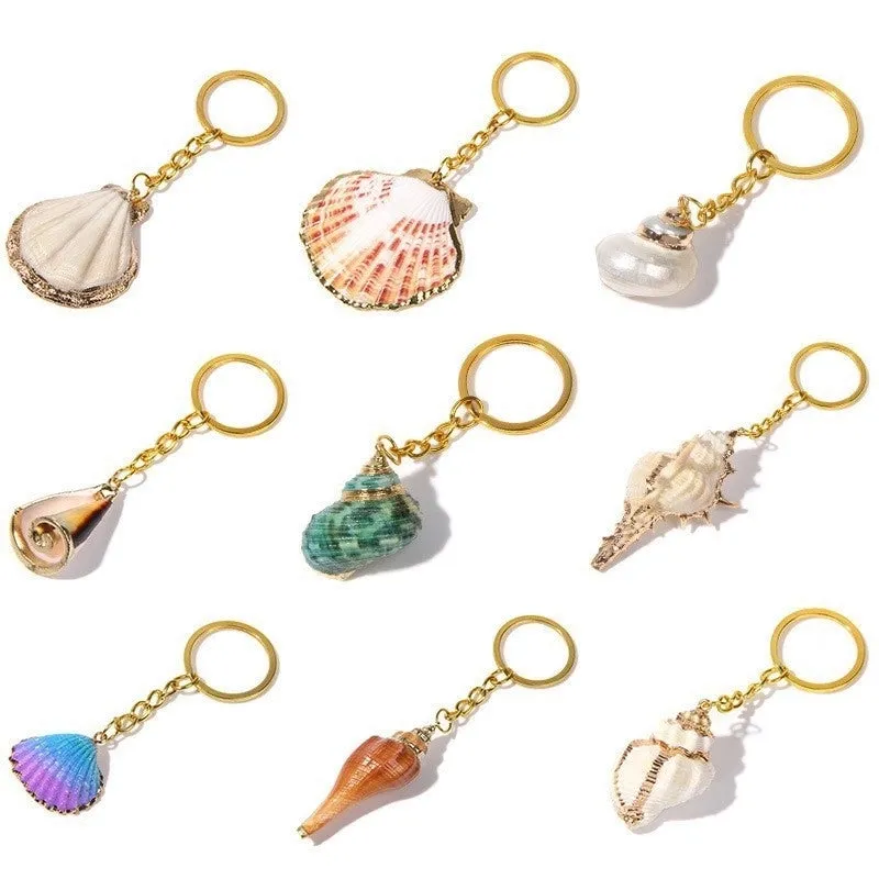 Marine Style Shell Shell Metal Unisex Bag Pendant Keychain